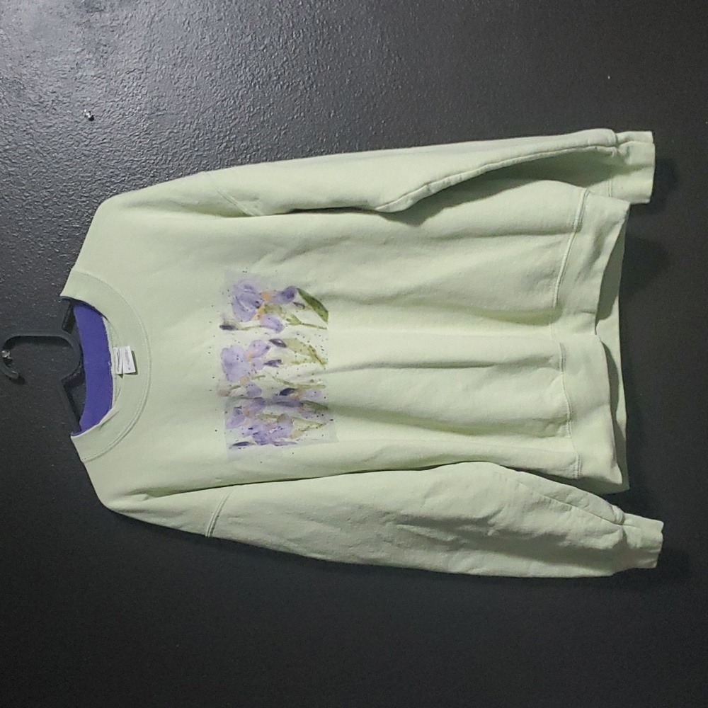 Vintage Flower Double Collar Crewneck Sweatshirt - Medium